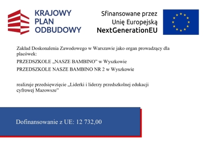 PROJEKT EDUKACYJNY „LIDERKI I LIDERZY PRZEDSZKOLNEJ EDUKACJI CYFROWEJ MAZOWSZE”
